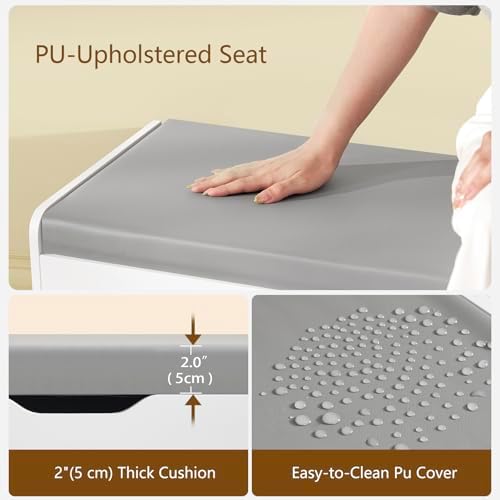 usikey 3-Tier Storage Bench, 47.2" Wide Shoe Bench with Lift Top Storage...