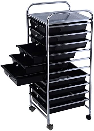 Giantex 10 Drawer Rolling Storage Cart Scrapbook Paper Office School Organize...