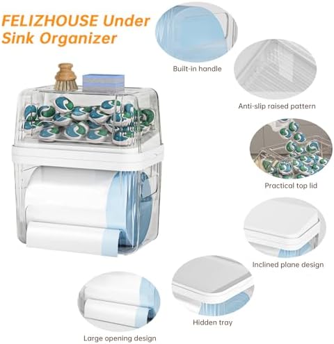 2-in-1 Trash Bag Holder Laundry & Dishwasher Pods Container,Garbage Bag D...