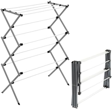 Honey-Can-Do 6-Tier Collapsible Clothes Drying Rack, 30", White