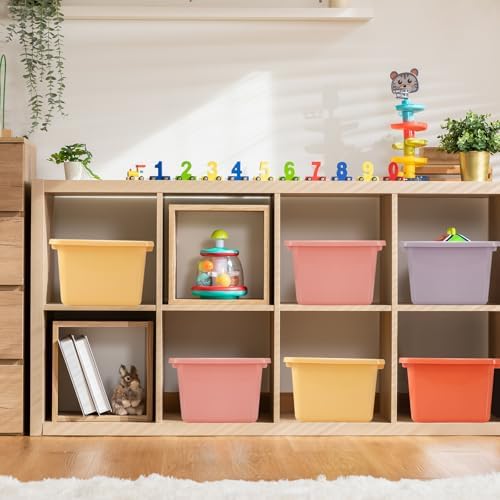Zonon 12 Pcs Plastic Cubby Bins Office Storage Container Storage Bins Plastic...