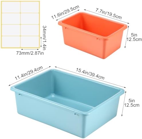 Zonon 12 Pcs Plastic Cubby Bins Office Storage Container Storage Bins Plastic...