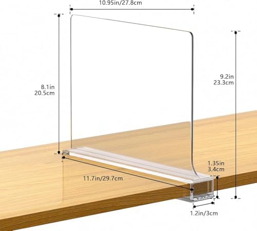 16 PCS Shelf Dividers for Closet Organization Acrylic Clear Closet Shelf Divi...