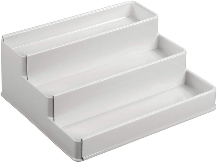mDesign Plastic Expandable 3-Tier Shelf Rack Organizer - Storage for Bathroom...