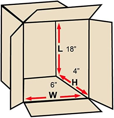 AVIDITI 18 x 6 x 4 Corrugated Cardboard Boxes, Long 18"L x 6"W x 4&...