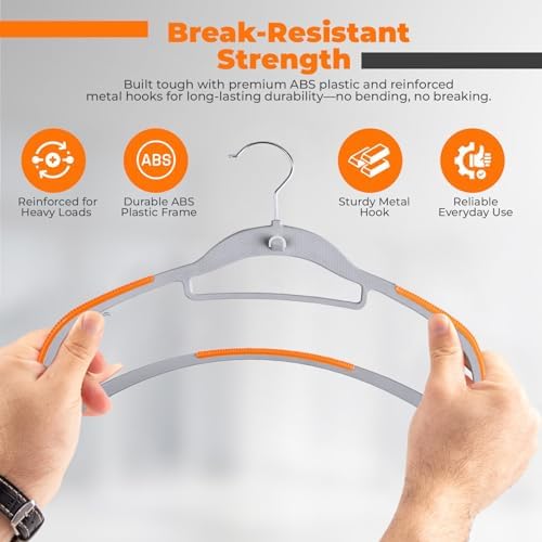 Plastic Hangers 50 Pack, Cascading Slim Space Saving Clothing Hangers with 36...