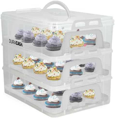 Cupcake Carrier, Cupcake Holder | Premium Upgraded Model Holds Cupcakes Stead...