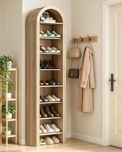 CHOEZON 71" Tall Arched Shoe Cabinet, 8-Tier Shoe Storage Cabinet, Shoe ...