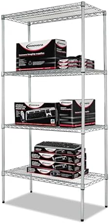 Alera NSF Certified Industrial Four-Shelf Wire Shelving Kit, 36w x 18d x 72h,...