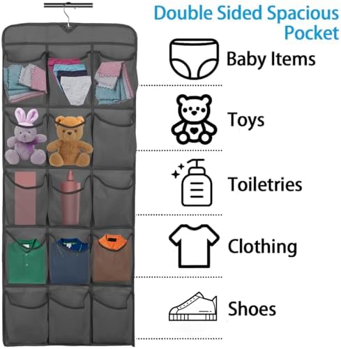 3Pcs 30 Large Pockets Dual Sided Hanging Shoe Organizer Double-Side Closet St...