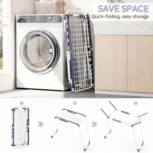 APEXCHASER Clothes Drying Rack, Drying Rack Large Space with 4 Wings