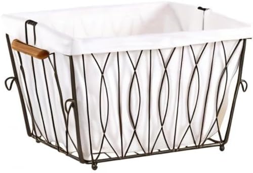 Artesa Verona Collapsible Metal Laundry Cart with Removable Basket & Canv...