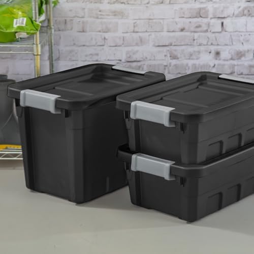 Sterilite Stacker Tote with Latching Lids for Garage, 4 Gallon, 24-Pack