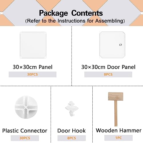 C&AHOME 8-Cube Storage Organizer with Door Cube Shelf Closet Cabinet Milky