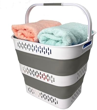 SAMMART 38L(10 Gal) Collapsible Laundry Basket - Foldable Pop-Up Storage Cont...