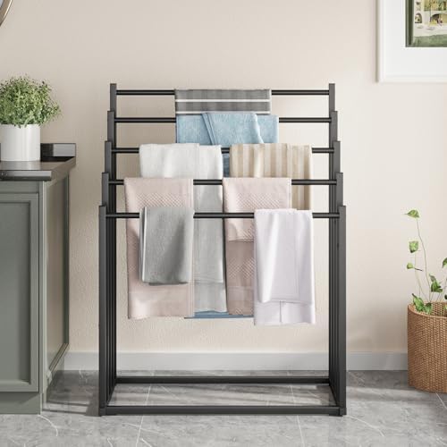 Honiter Towel Racks for Bathroom, 5 Tier Wide Towel Drying Rack Outdoor, Free...