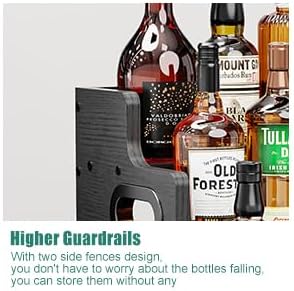 KLM Liquor Bottle Display Shelf, Coffee Syrup Rack Organizer,Black