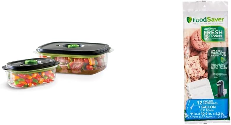 FoodSaver 2116382 Preserve & Marinate Vacuum -Containers,1- 3 cup and 1- ...