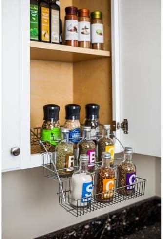 Hardware Resources 3-Tier Pull Down Spice Rack - Chrome-Finished Steel Retrac...
