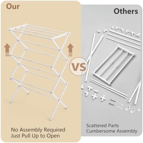REALINN Foldable Clothes Drying Rack, Expandable Portable Indoor Outdoor