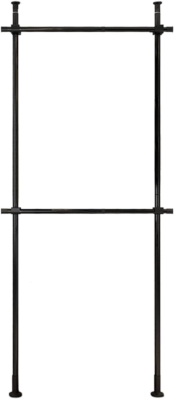2 Tier Floor Ceiling Laundry Drying Rack, Metal Industrial Pipe Clothes Rack,...
