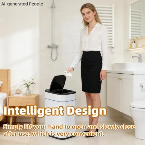 Smart Trash Can, Sensor Opening and Closing (1, Square Gold)