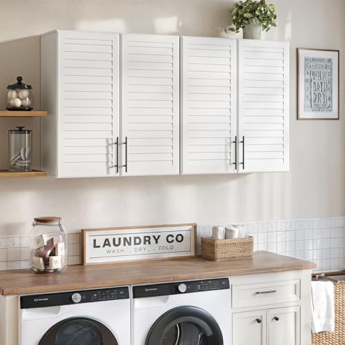 FIMELLO 59’’ Laundry Room Cabinets Wall Mounted, Kitchen wall Cabinet, Bathro...
