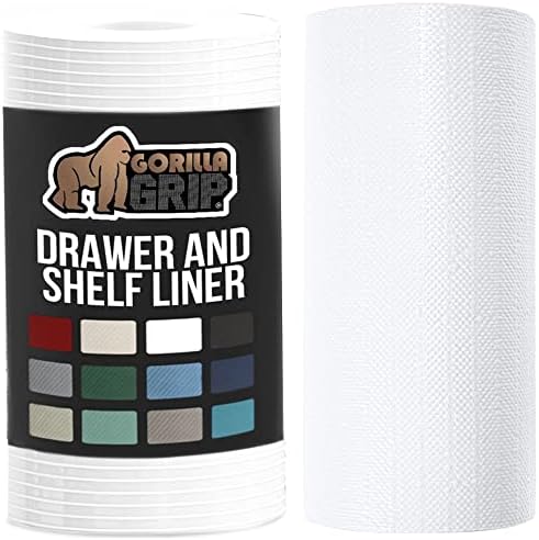 Gorilla Grip Ribbed Drawer Liner and Smooth Shelf Liner, Ribbed Liner Size 12...