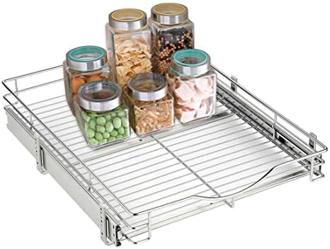 DINDON 1 Tier Pull Out Cabinet Organizer (14" W x 18" D) Heavy-Duty...