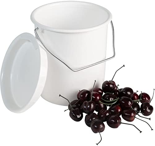 Westmark 2 Milk/Storage/Food Buckets with Handle and Lid, Capacity: 2 L and 3...