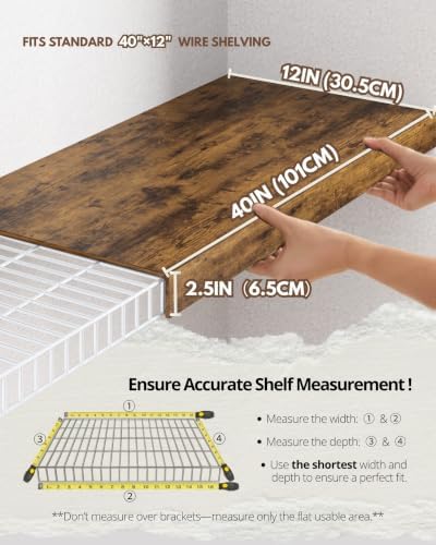 Wire Shelf Cover – Engineered Wood Wire Rack Covers for Shelves, Rustic Farmh...