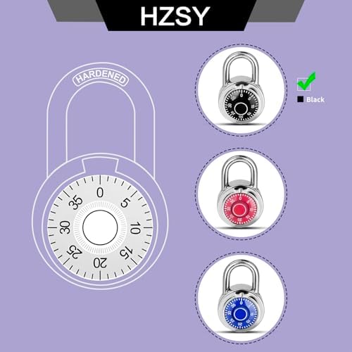 Combination Padlock 48 Pack, Black Dial with Preset 3-Digit Code