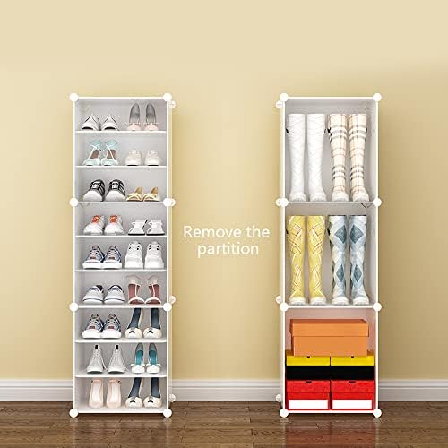 Shoe Rack Organizer, 12-Tiers Stackable 72 Pairs DIY Plastic White Shoe Rack ...