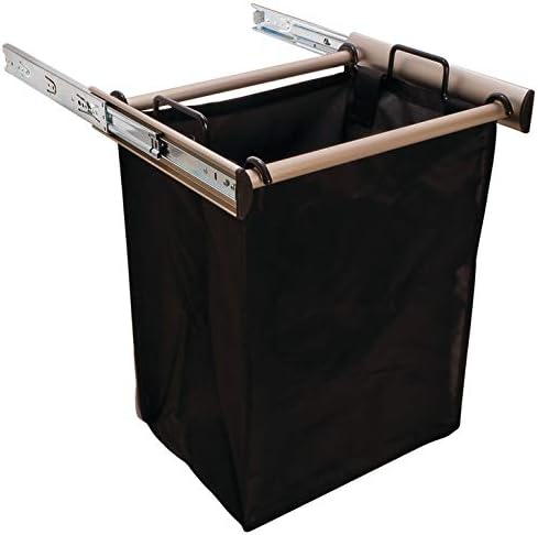 TAG Hardware Full Extension Pullout Laundry Hamper with Removable Bag Matt Ni...
