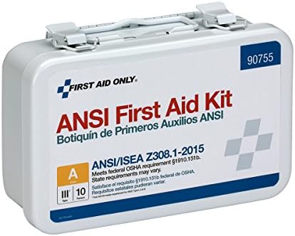 First Aid Only 90755 ANSI A 2015 and OSHA Compliant First Aid Kit, 10-Person ...
