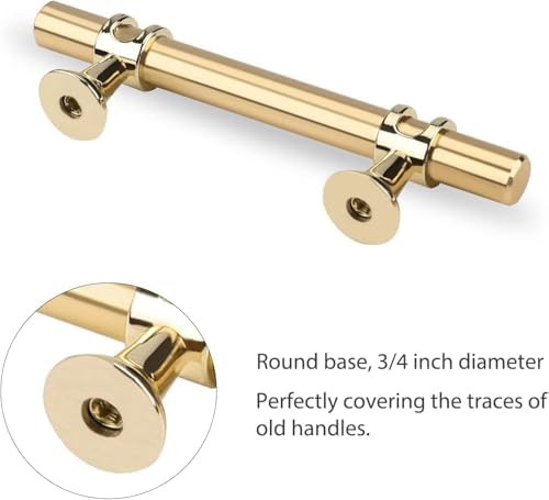 Kitchen Cabinet Handles, Gold Cabinet Pulls 20 Pack 3 Inch, Brushed Gold Draw...