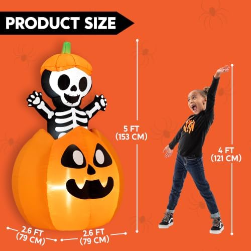Joiedomi 5FT Halloween Animated Inflatables Outdoor Decorations, Inflatable S...