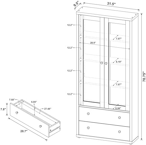 Coaster Hawthorne 31.5-Inch Display Cabinet with Storage, Black 953478