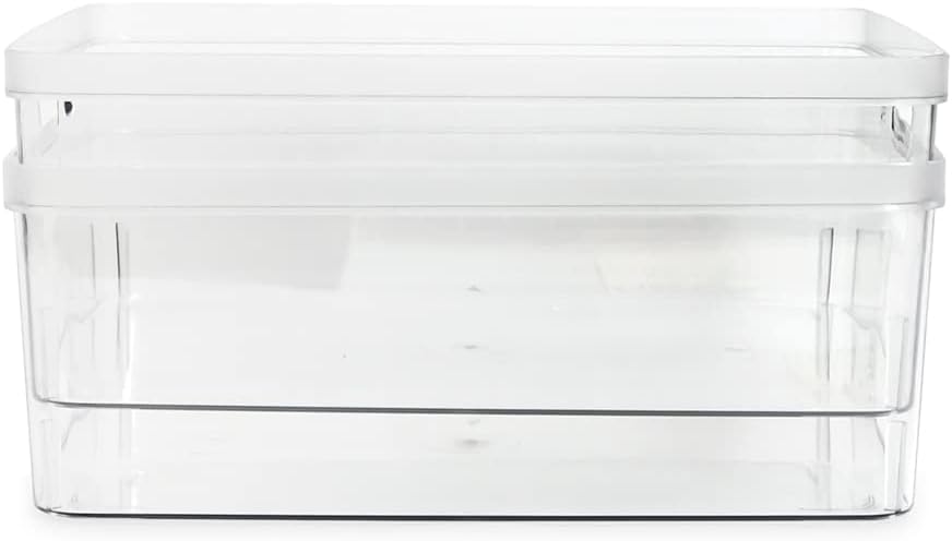Isaac Jacobs 2-Pack Large Clear Storage Bins (11.5” L x 14” W x 5.5” H)