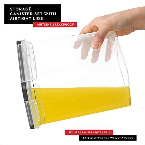 DWËLLZA KITCHEN Cereal Containers Storage 4L Set of 4 Airtight Food Storage C...