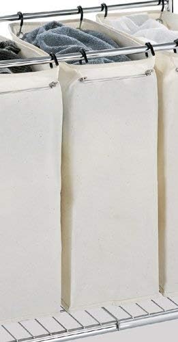 Organize It All Laundry Sorter with Canvas Bags, 3 Section Sorter, Heavy Cons...