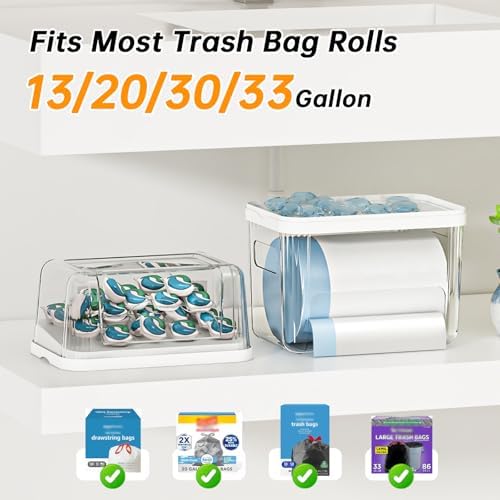 2-in-1 Trash Bag Holder Laundry & Dishwasher Pods Container,Garbage Bag D...