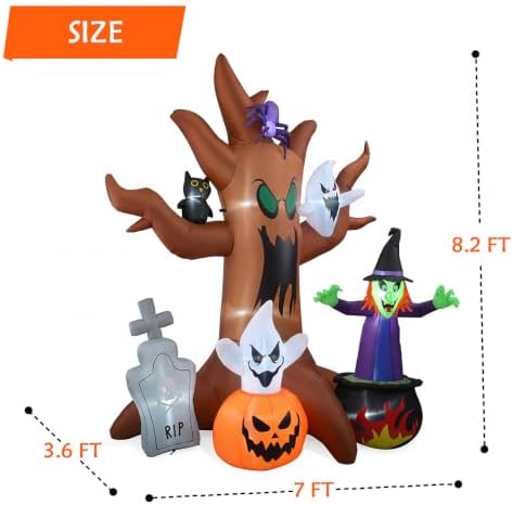 8 FT Halloween Inflatable Spooky Tree Yard Decoration