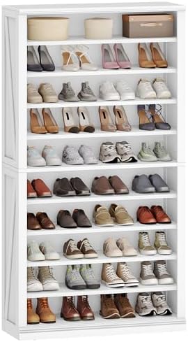 Hzuaneri Freestanding Shoe Storage Cabinet, 10-Tier Tall Shoe Cabinet