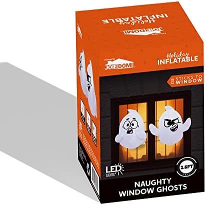 Joiedomi 2 Pack Halloween Inflatable Window Ghost with Build-in LED, 2.6 FT T...