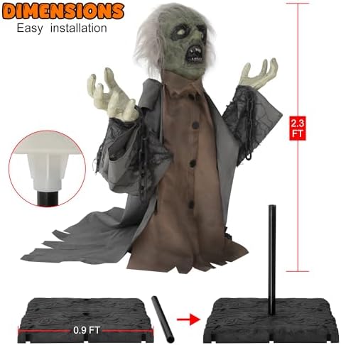kemooie Halloween Animatronics Groundbreaker Zombie Decorations