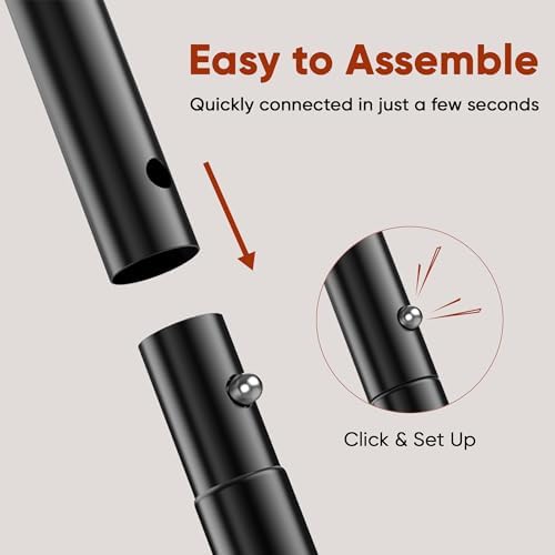 Rolling Garment Rack - Retractable Clothes Rack with Hanging Rods, Lockable W...
