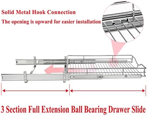 DINDON 1 Tier Pull Out Cabinet Organizer (20" W x 21" D) Heavy-Duty...