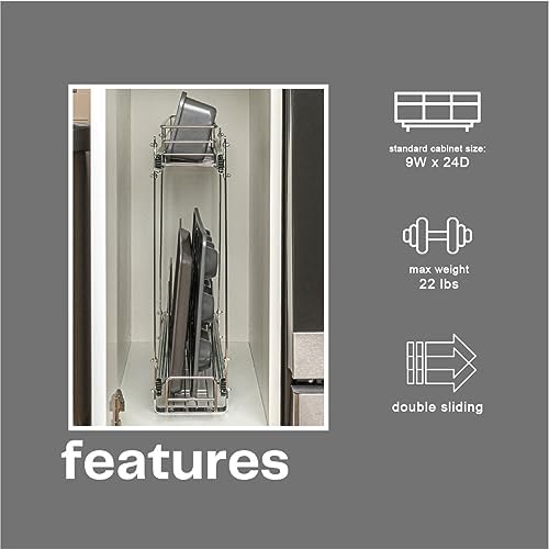 Household Essentials Glidez Multipurpose Chrome-Plated Steel Pull-Out/Slide-O...
