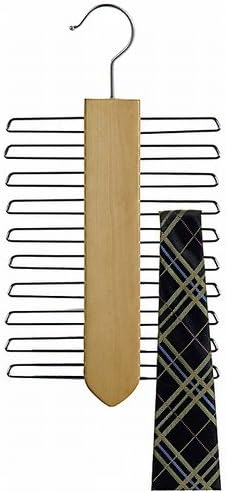 Only Hangers® Natural 20-Ties/Belts Wood Hanger, Beech Wood Tie Hanger, Woode...